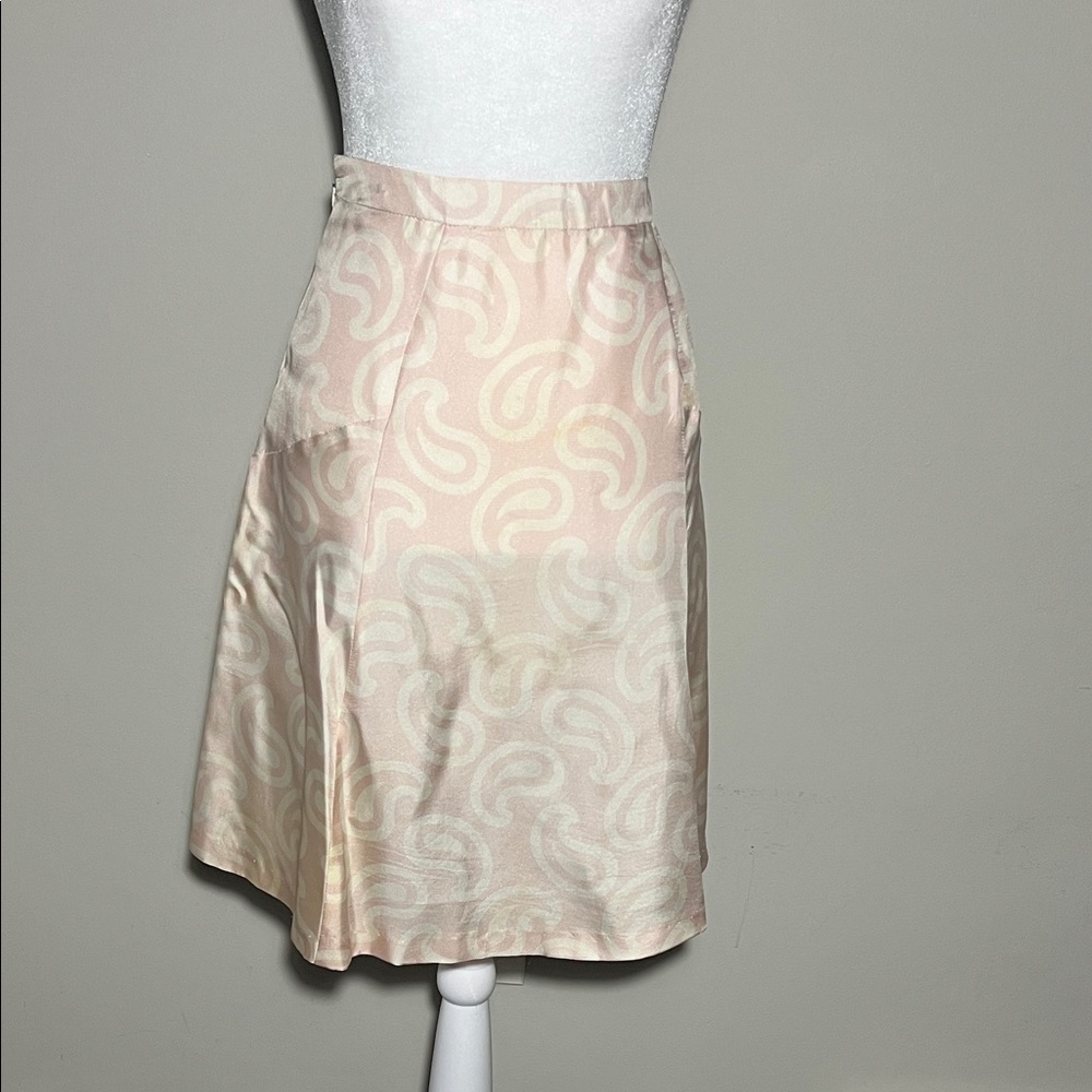 Chic Cream Paisley A-Line Skirt